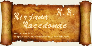 Mirjana Macedonac vizit kartica